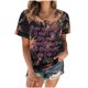 thumbnail image 1 of Camiseta de mujer Camisetas Cuello redondo Camiseta de manga corta Estampado de letras Tie-dye Camiseta Tops Blusa Regalo para mujeres Pompotops  hkajfhjk468211, 1 of 8
