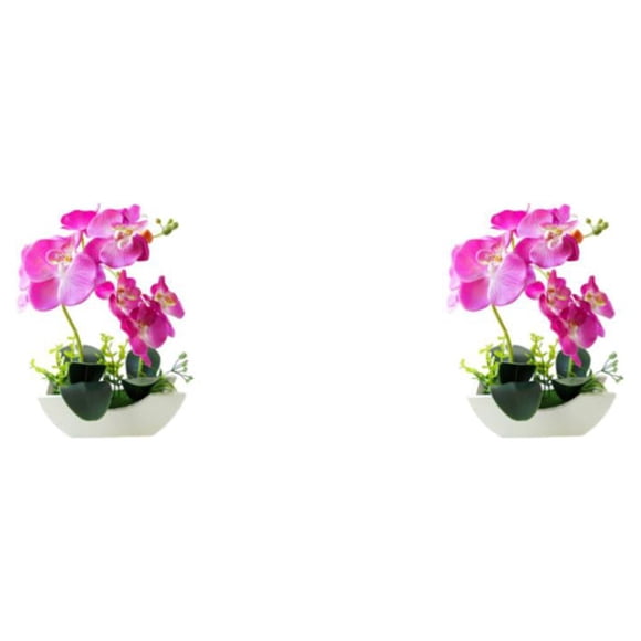 Injueey Orquídea artificial Bonsai falso Interior Seda Flores de imitación Regalos Adornos Type2 NO2