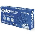 thumbnail image 5 of Expo® Vis-A-Vis Wet-Erase Overhead Transparency Markers, Fine Tip, Blue, 12-Count, 5 of 9