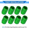 thumbnail image 7 of 8 Pcs Tire Valve Stem Caps, 10x17MM Car Wheel Valve Cap Universal for Car Bike Motorcycle Anti Crash Aluminum Alloy Green Tyre Valve Stem Cover Valve Dust Cap Tire Valve Cap, 7 of 7
