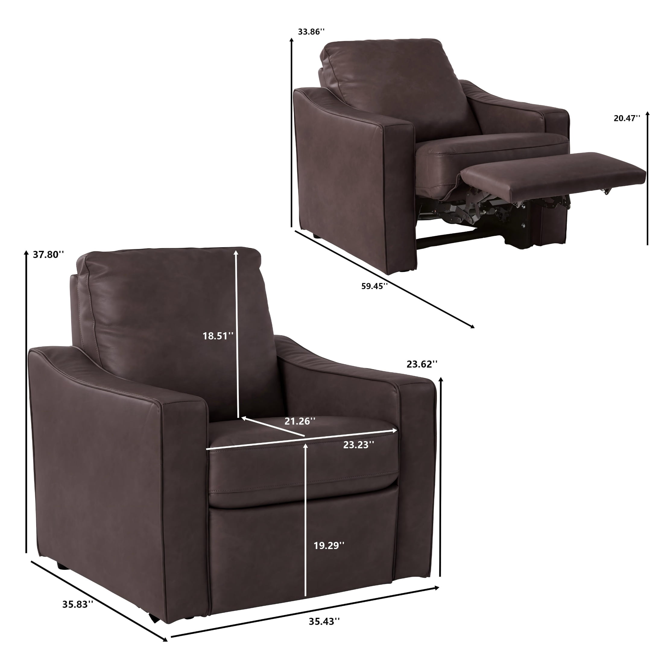 Better Homes & Gardens Allen Power Recliner, Dark Espresso Faux Leather