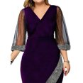 thumbnail image 5 of Gvmfive Plus Size Dresses for Women 3/4 Sleeve Irregular Party Dress, 5 of 6