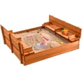 thumbnail image 1 of Sandbox Play22 de madera grande para niños con tapa, bancos y forro, 1 of 8