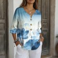 thumbnail image 6 of Daiosportswear Women 3/4 Sleeve Summer T-Shirts 3D Print Gradient Harajuku T Shirt,Linen Shirts for Women Multicolor-E M(M), 6 of 7