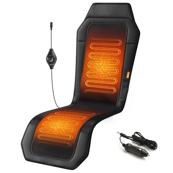 Heated Seat Cover for Car, Extended Seat Cushion Fast Heating, Black
