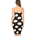 thumbnail image 3 of Women's Sexy Strapless Slim Fit Polka Dot Pattern Tube Top Bodycon Mini Midi Dress, 3 of 5