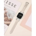 thumbnail image 5 of TOYOUTHS Leather Band Compatible with Apple Watch Bands 41mm 40mm 38mm 44mm 45mm 42mm 49mm Women, Slim Dressy Leather Strap with C-Shape Metal Buckle for iWatch Series 9/8/7/6/5/4/3/2/1/SE/Ultra 2, 5 of 7