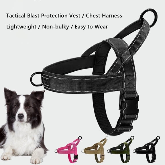 Pet No Pull Dog Harness with Breathable Mesh Padded, Adjustable Reflective Escape Proof Australian Dog Harness, Quick Fit Dog Vest Harness for Small Medium Large Dogs