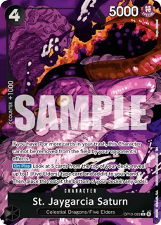 ONE PIECE St. Jaygarcia Saturn Carrying on his Will 0P13 Alternate Art Trading Card, 1 Pack