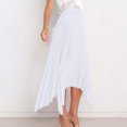 thumbnail image 4 of LOVZFMLL Maxi Skirts for Women 2025 Pleated Swing Flowy High Low Hem Long Skirts Elastic Waist Casual, Beach, Vacation, Work Clothes White XL, 4 of 8