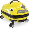 thumbnail image 1 of TUCCI Kids Dashmobile 20" Yellow All Overprinted Hard-Shell Ride on Suitcase Type Luggage, 1 of 4