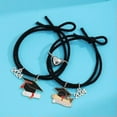 thumbnail image 3 of EOEMY 2Pcs Magnetic Couple Best Friend Graduation Season Heart Bachelor'S Hat Couple-2Pcs Bracelets #1, 3 of 9