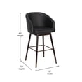 thumbnail image 5 of Merrick Lane Faux Leather Mid-Back Bar Stools, Black/Walnut, 5 of 11