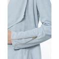 thumbnail image 7 of Allegra K Women's Faux Suede Long Sleeve Draped Front Moto Jacket, 7 of 7