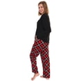thumbnail image 2 of Angelina Women's Kangaroo Pocket Shirt Top with Flannel Pants Pajama Set, 2 of 5