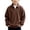 Brown, variant on Boys Polo Sweatshirt Waffle Knit Half Zip Pullover Long Sleeve Collared Relaxed Fit Lightweight Casual Outdoor Wear Dark Gray Size 3T