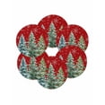 thumbnail image 7 of 15 Inch Round Placemats Set of 6, Red Christmas Tree Non Slip Heat Insulation PP Table Mats, Xmas Trees Snowflake Winter Washable Place Mats for Kitchen Dining Party Table Decor, 7 of 7