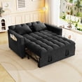 thumbnail image 2 of FFH 54" Convertible Sleeper Sofa, Futon Loveseat Couch with Pull Out Bed, Storage Pockets, Adjustable Backrest, Black, 2 of 10