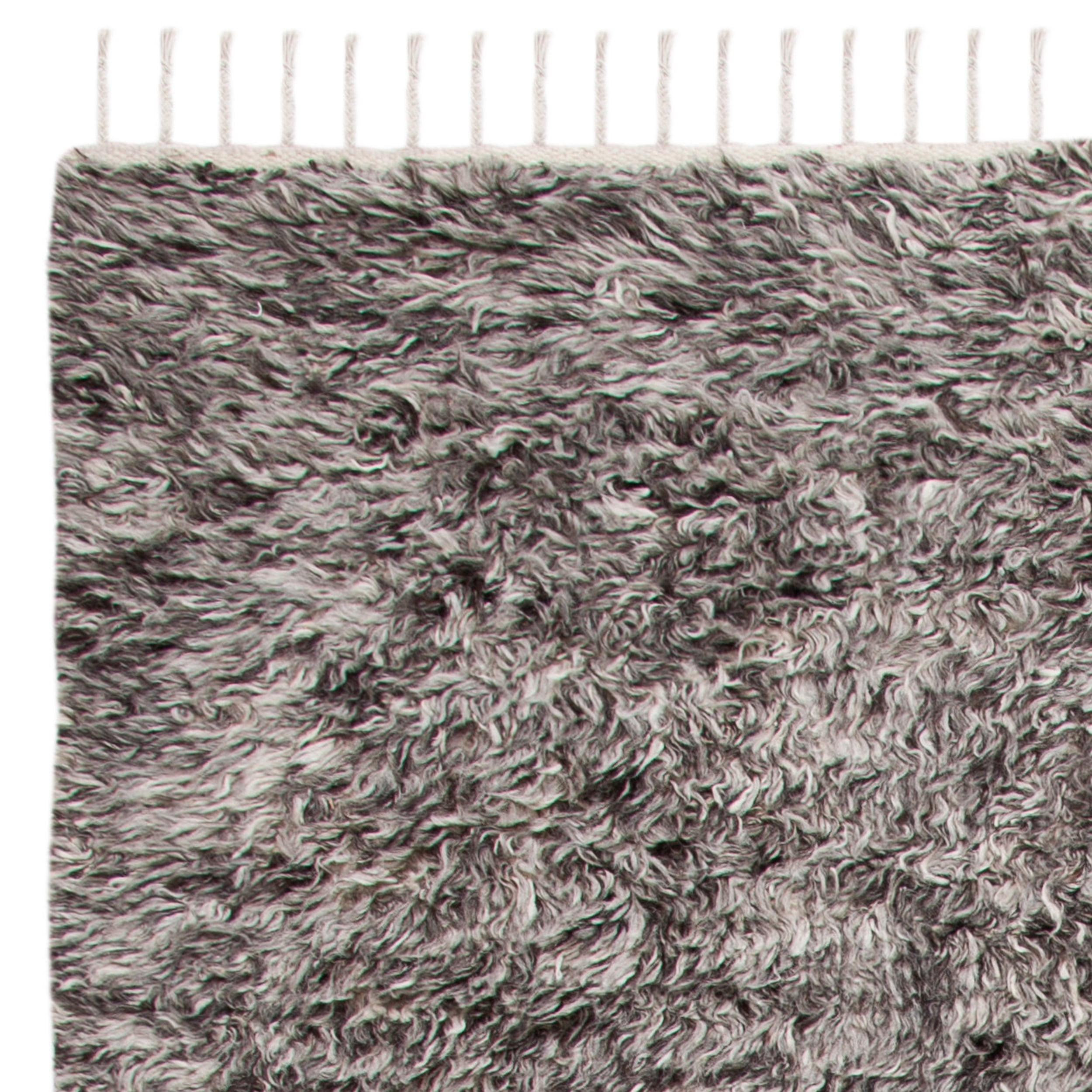 SAFAVIEH Casablanca Anglia Solid Plush Wool Shag Area Rug, Grey, 8' x 10'