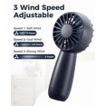 thumbnail image 2 of Handheld Fan, Rechargeable Mini Fan, Portable Hand Fan Personal Fan With 3 Speeds Travel Fan Electric Fan, 2 of 5