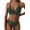 Army Green, variant on Women's Push Up V Neck Bikini Sets Criss Cross Back Two Piece Bathing Suit