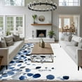 thumbnail image 3 of 5x7 Area Rugs for Living Room, Navy Blue Eucalyptus Leaves Non Slip Area Rugs for Kitchen Bedroom Entryway, Watercolor Summer Botanical Washable Carpet Runner Rug Floor Mats for Bedroom Home Decor, 3 of 9