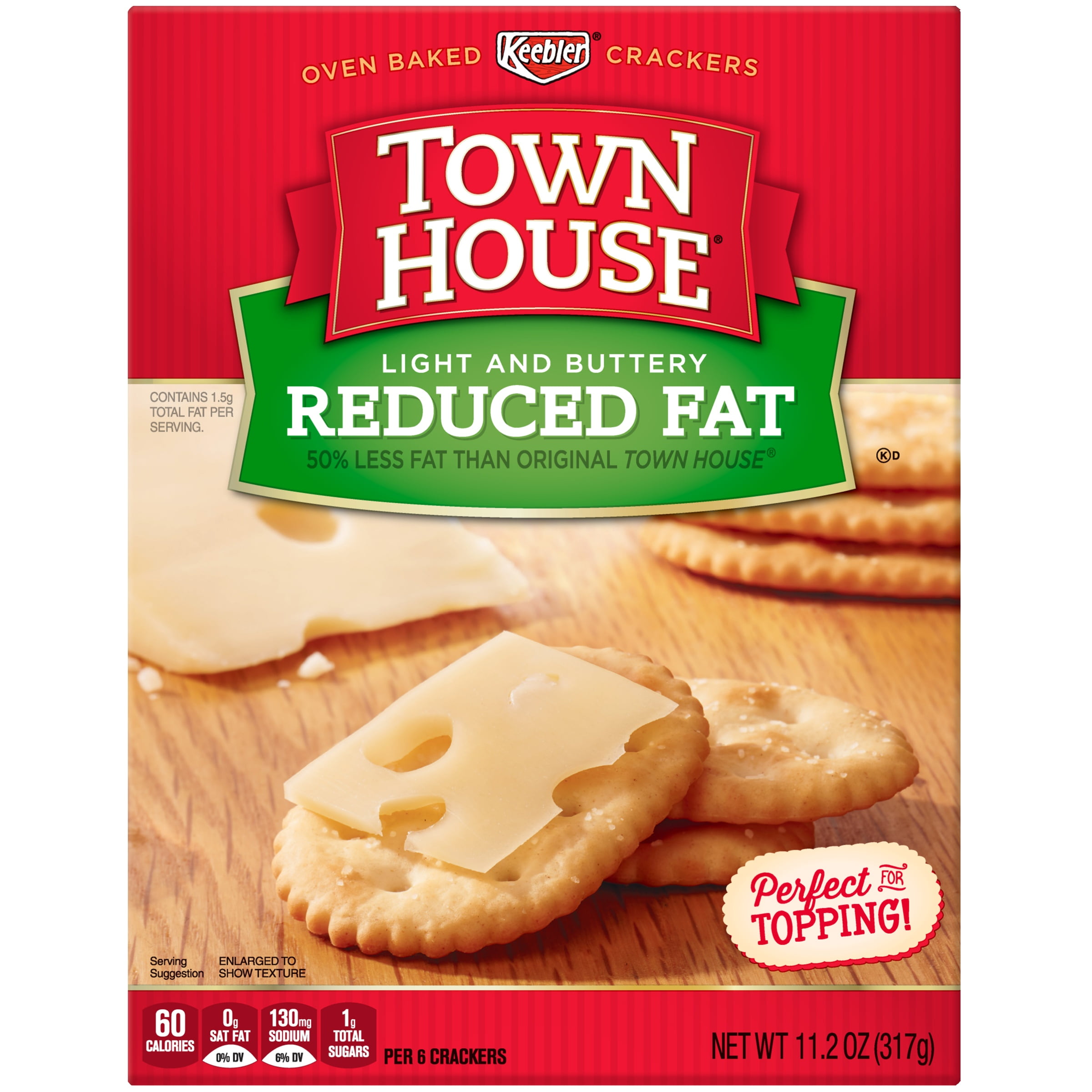 Keebler Townhouse Reduced Fat Light and Buttery Crackers, 11.2 Oz