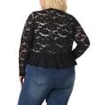 thumbnail image 4 of DARING DIVA Women's Plus Sheer Lace Shrug Bolero Crop Cardigans 2X Black, 4 of 6
