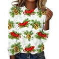 thumbnail image 2 of Craaazy Women's Christmas Printed Round Neck Long Sleeved Top Gifts, 2 of 5
