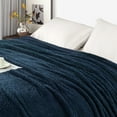 thumbnail image 6 of Exclusivo Mezcla Fuzzy Fleece Throw Blanket for Couch Sofa, Lightweight Fluffy Solid Velvet Blanket, 50x60 Inches, Navy Blue, 6 of 9