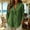 Green plus size linen blouse a1, variant on Women Plus Size 3/4 Sleeve Linen Blouse Curved Hem Collared Casual Loose Fit Tunic Tops for Summer Holiday Beach Vacation St Patrick Day Spring Outfits, Purple S