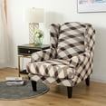 thumbnail image 3 of Sumhomie Stretch Printed 2-Piece Wing Armchair Slipcover,Beige, 3 of 4
