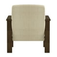 thumbnail image 4 of Amerllia Light Brown Fabric Upholstery Solid Wood Accent Chair, 4 of 7