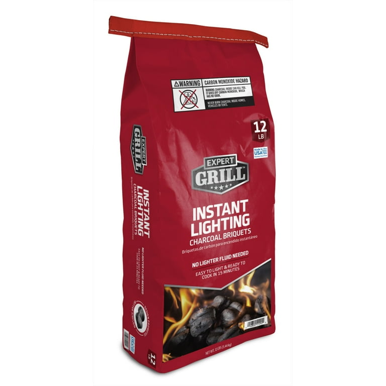 Expert Grill Instant Charcoal Briquets 12 Lb for Grilling Chicken