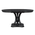 thumbnail image 5 of 5-Piece Retro Extendable Round Dining Set, Table + 4 Chairs, Black Oak, for Kitchen, Dining Room, 5 of 9