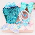 thumbnail image 6 of Girls Princess Dress Up Lace Off Shoulder Evening Elegant Mermaid Dress with Accessories, 6 of 7