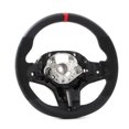 thumbnail image 1 of Volante De Napa, Volante De Fondo Plano M-Tri Costura Mejor Agarre Para Reemplazo De Automóvil Para 5 Series G30 G31 M Sport 2017+ ANGGREK Anillo rojo de las 12 en punto, 1 of 8