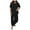 Black, variant on Pants Suits for Women Dressy Wedding with Layered Top 2024 Two Piece Knit Matching Outfits High Neck Slim Fit Tops and Flared Trousers Tracksuit Sets