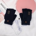 thumbnail image 3 of Dyfzdhu Laptop Women Men USB Heated Mitten Full&Half Finger Winter Warm Knit Hand Gloves Navy, 3 of 9