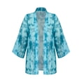 thumbnail image 5 of Chama Plus Size 3/4 Sleeve Kimono Cardigans for Women Summer Open-Front Chiffon Beach Cover Up, 5 of 8
