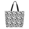 thumbnail image 3 of Fuzoiu Black White Halloween Print Tote Bags for Women,Shoulder Bag, Gym Tote,Top Handle Ladies Shoulder Bags for Work Beach Travel and Shopping Grocery, 3 of 9