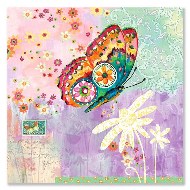 Arte mural en lienzo Oopsy Daisy Fanciful Flight 36 x 36 cm