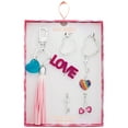 thumbnail image 2 of Steve Madden Interchangeable Charm Key Ring & Heart Hoop Earrings Sets, Silver, 2 of 2