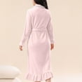 thumbnail image 5 of Fewfanhot Women's Long Robe with Pockets Lapel Collar Bathrobe for Home Lounging and Comfortable Wear After Bath or Shower, 5 of 6