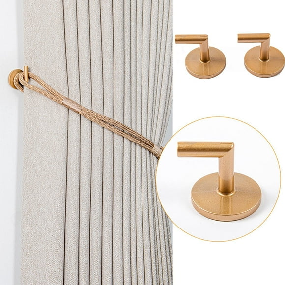 Suncoda Curtain Hooks, Curtain Tie Backs,2 PCS Alloy Curtain Holdbacks Back Hooks Wall Mounted Coat Hanger Set