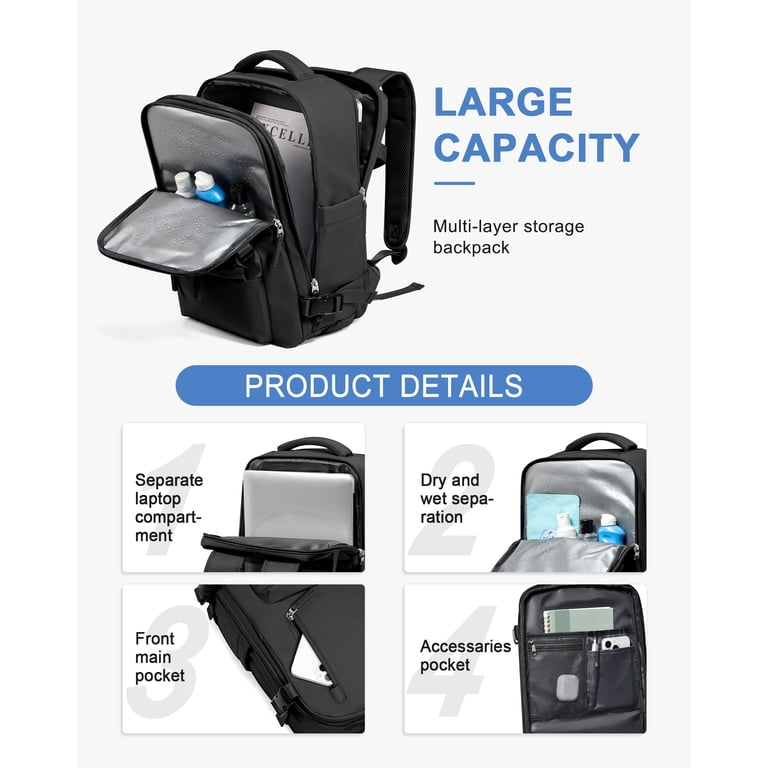 SYCNB 35L Travel Backpack, Waterproof Laptop Carry-On photo 4