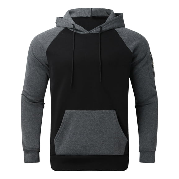 LEEy-world Cool Mens Hoodies Men's Novelty Color Block Pullover Fleece Hoodie Long Sleeve Casual Sweatshirt with Pocket D,XL