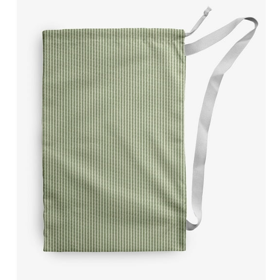 Simply Daisy Ticking Stripe 28 x 36 inch Green Laundry Bag