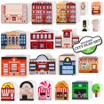 thumbnail image 1 of Set de juego urbano de madera Zany Trains con 20 edificios y letreros, 1 of 9