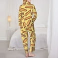 thumbnail image 6 of Wukai Hot Dogs Print Women's Pajama Set - Soft Long Sleeve Sleepwear for Comfort and Style-Small, 6 of 9